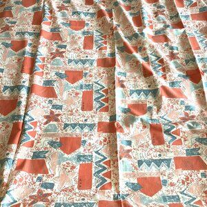 Twin Duvet Cover 53" x 75" Orange Blue Bedding Button Closure Cotton